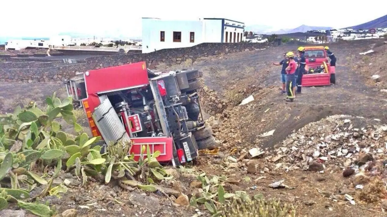 Colisión de un camión de bomberos