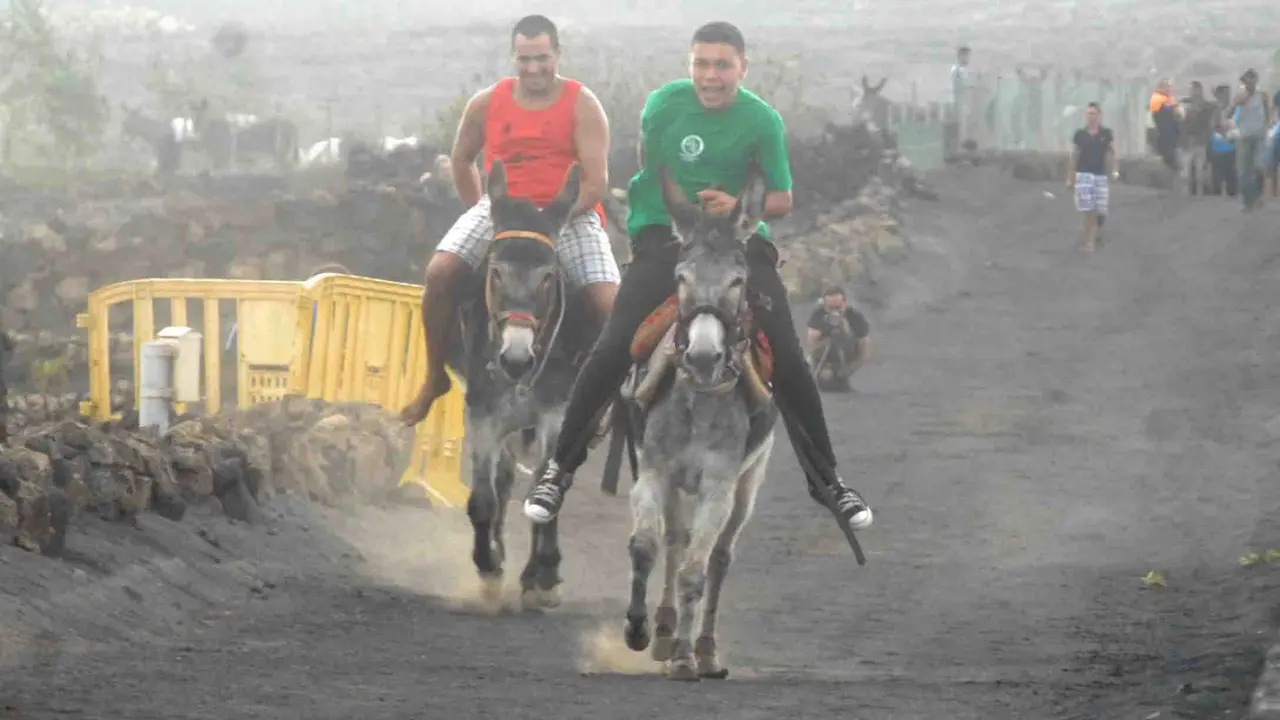 Carrera de burros en la Fiesta de Aguapata