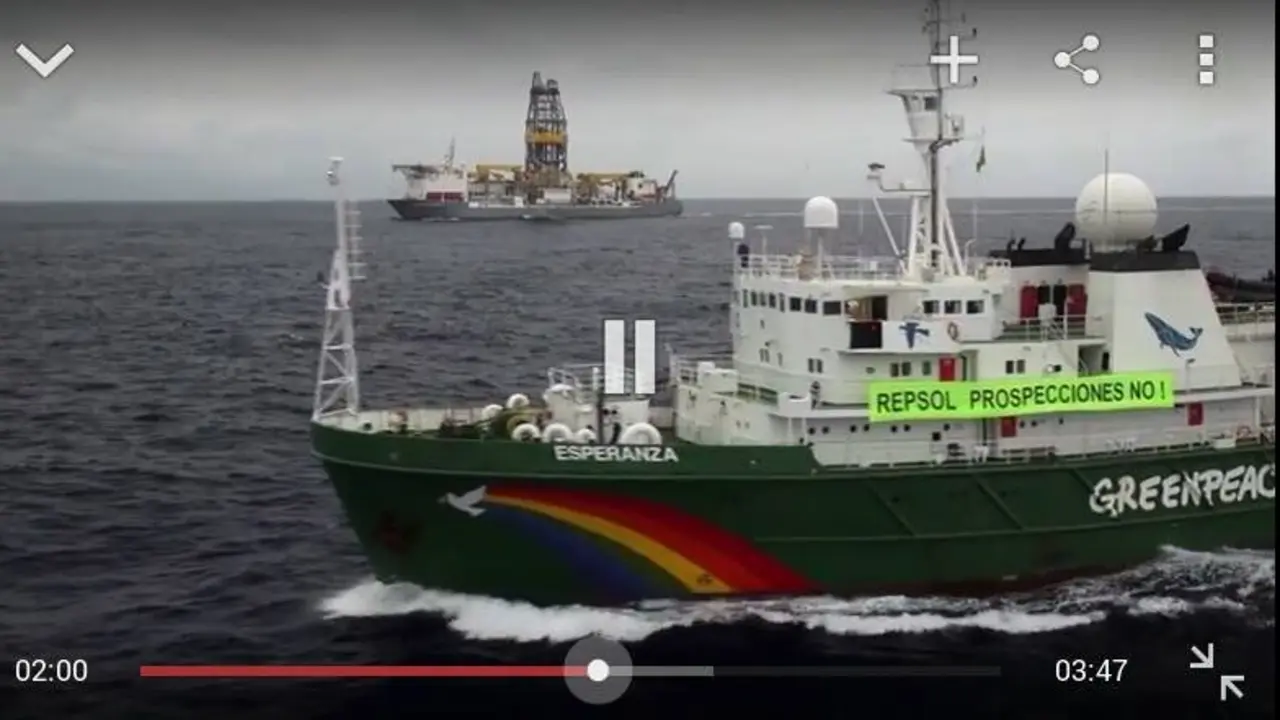 Greenpeace en la zona de prospecciones