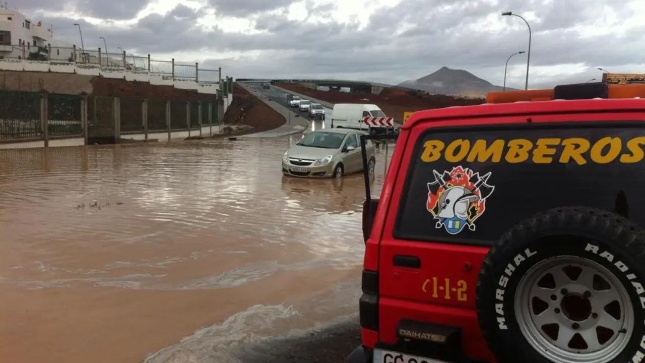 Acceso cortado por la lluvia