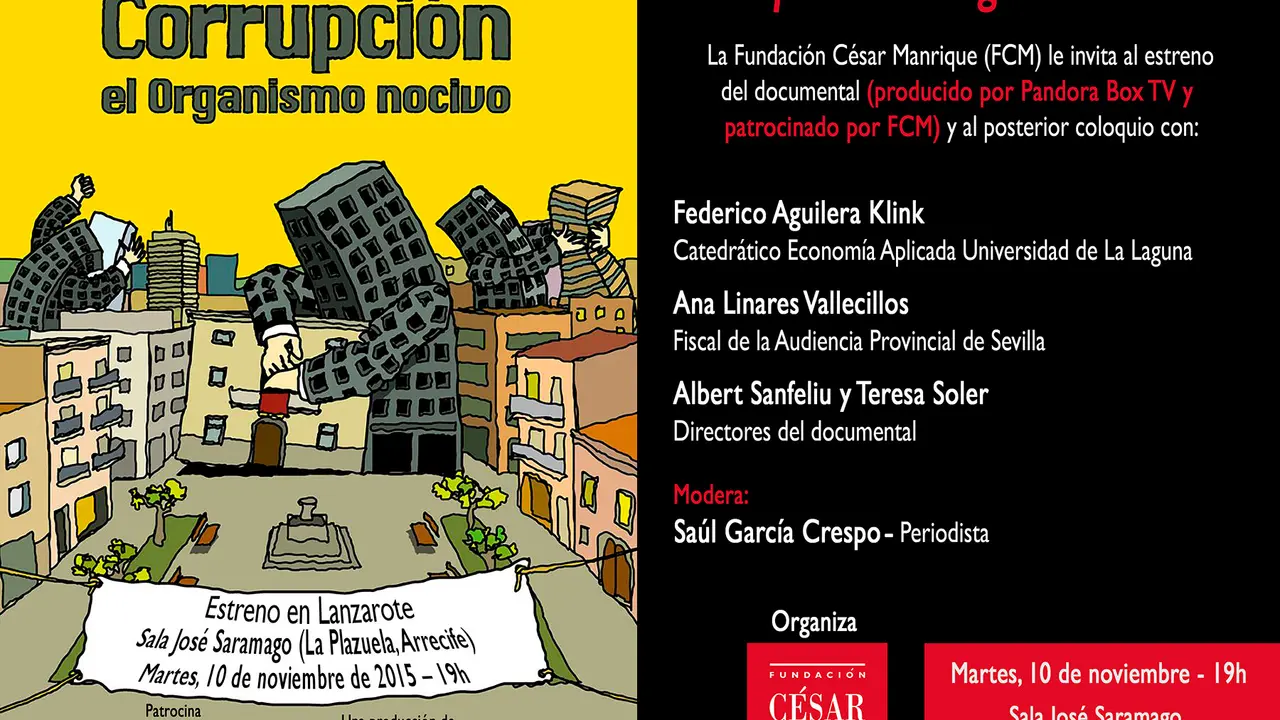 Invitación documental CORRUPCION. EL ORGANISMO NOCIVO