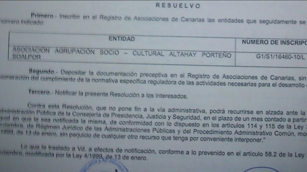 Registro de Altahay 2