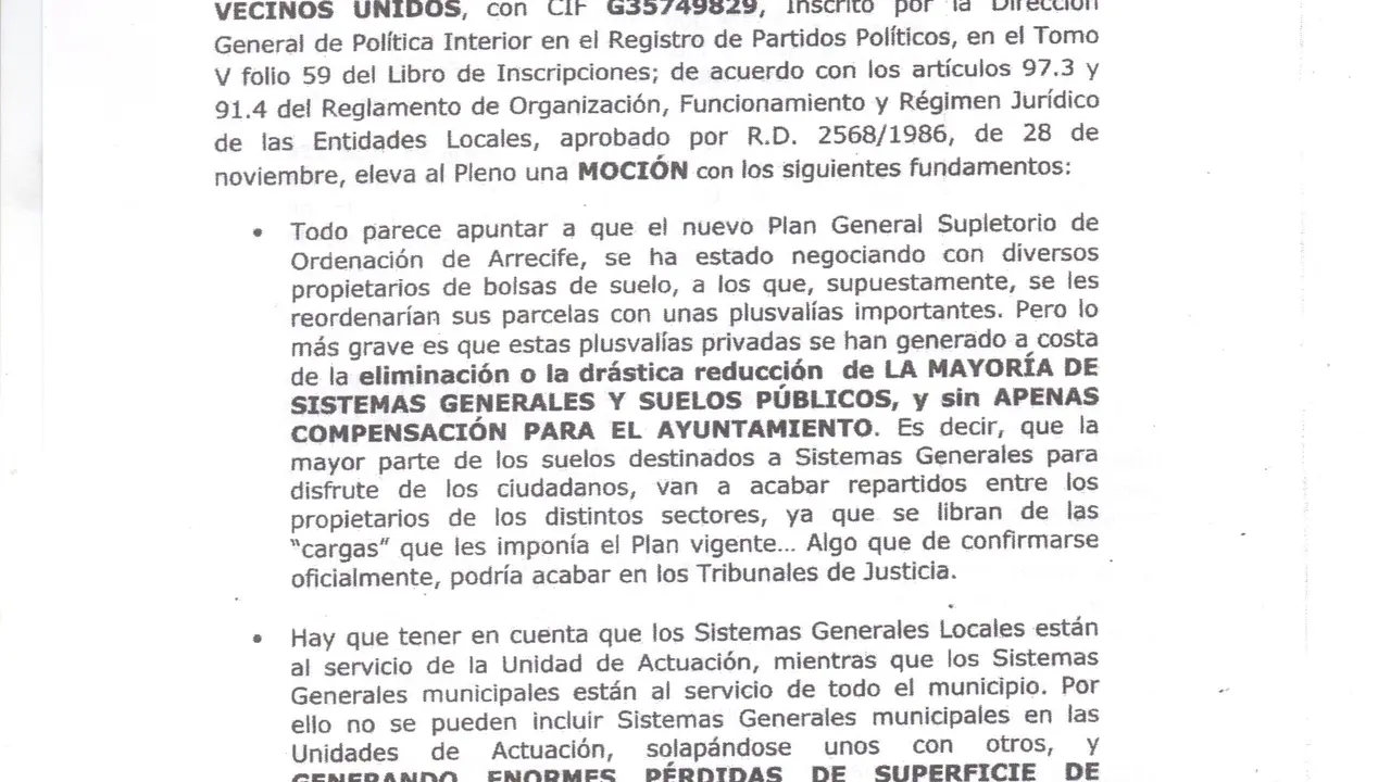 Moción Gómez Ulla, registrada