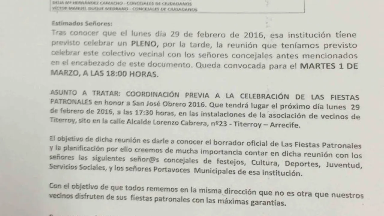 Convocatoria de Titerroy a los concejales