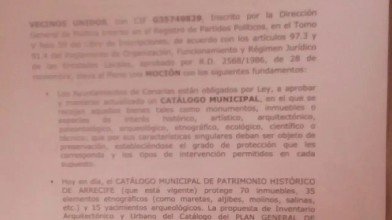 Moción Catálogo Municipal