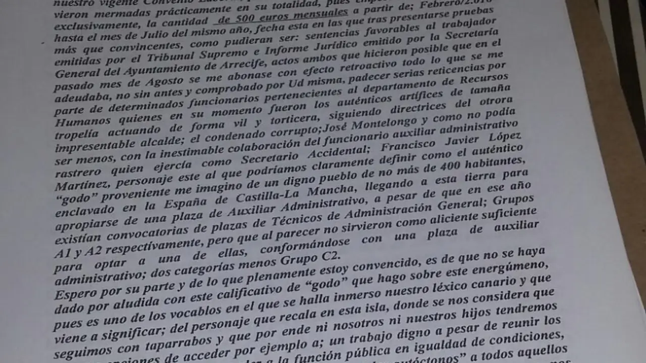 Escrito de Denuncia contra el ex-Secretario