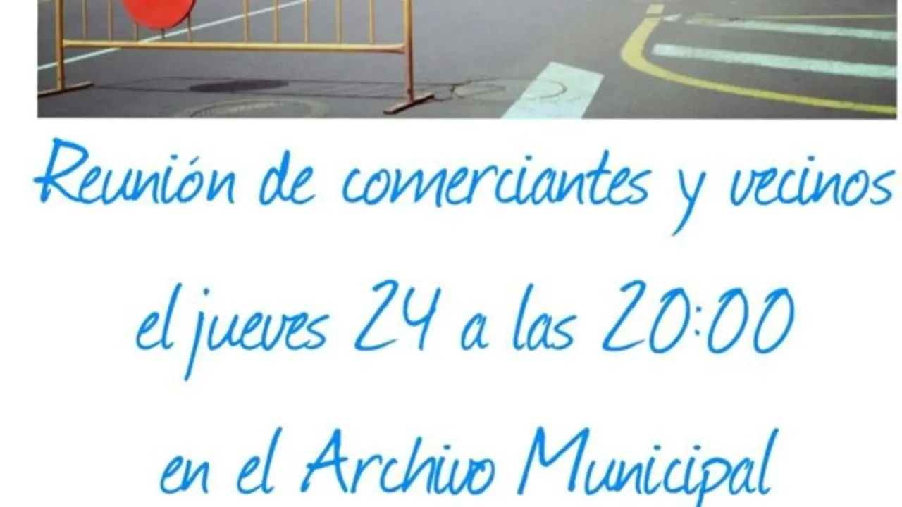 Cartel de la reunión por la Avenida