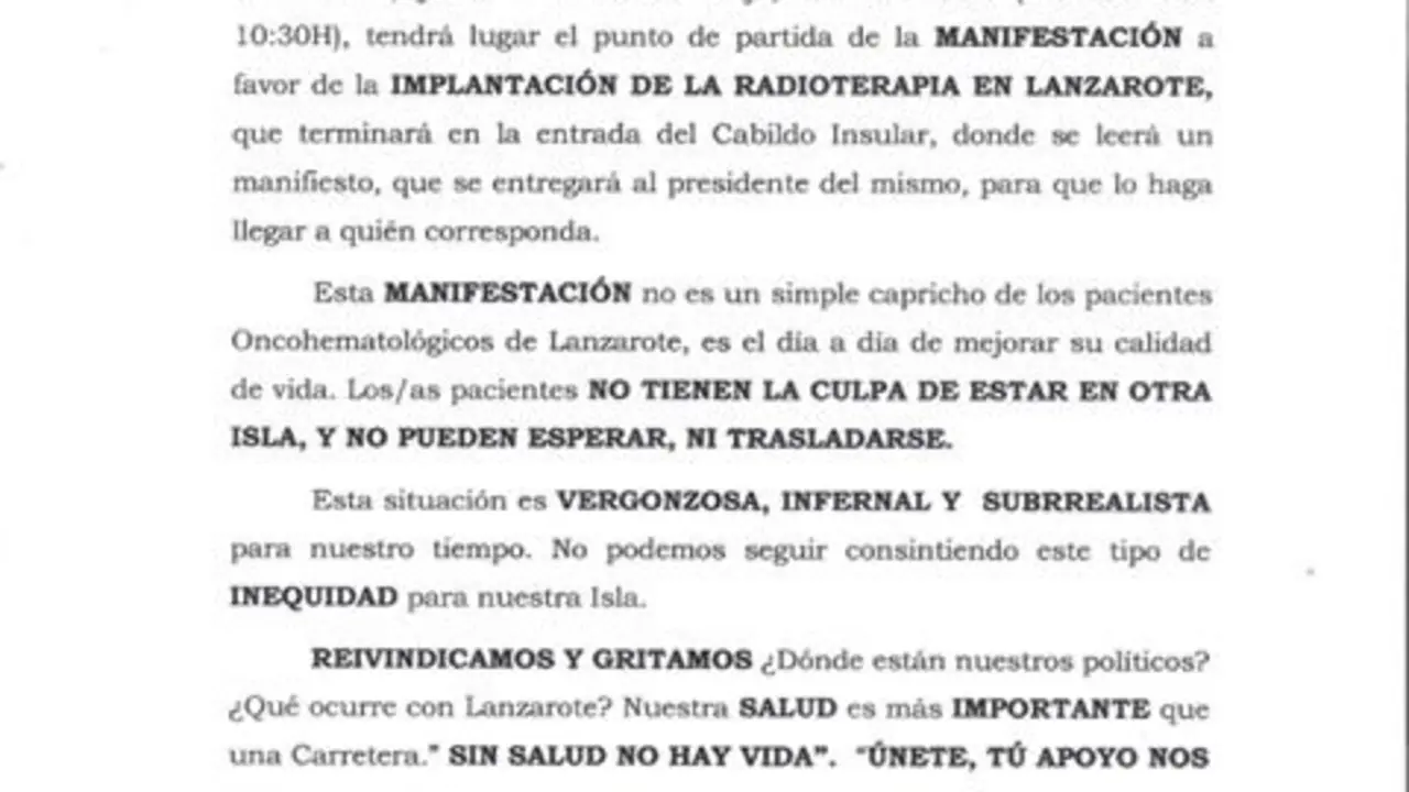Manifestación por una Unidad de Radioterapia