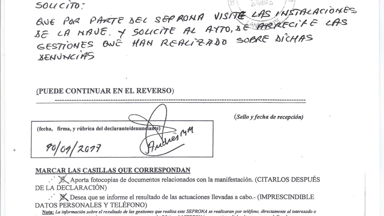 Denuncia en el SEPRONA