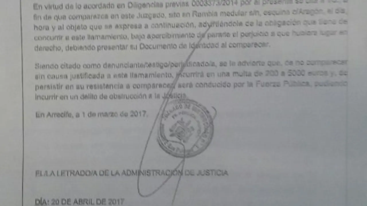 Citación judicial 2