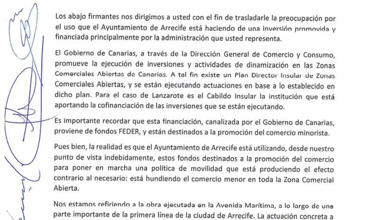 Carta a la Directora de Comercio