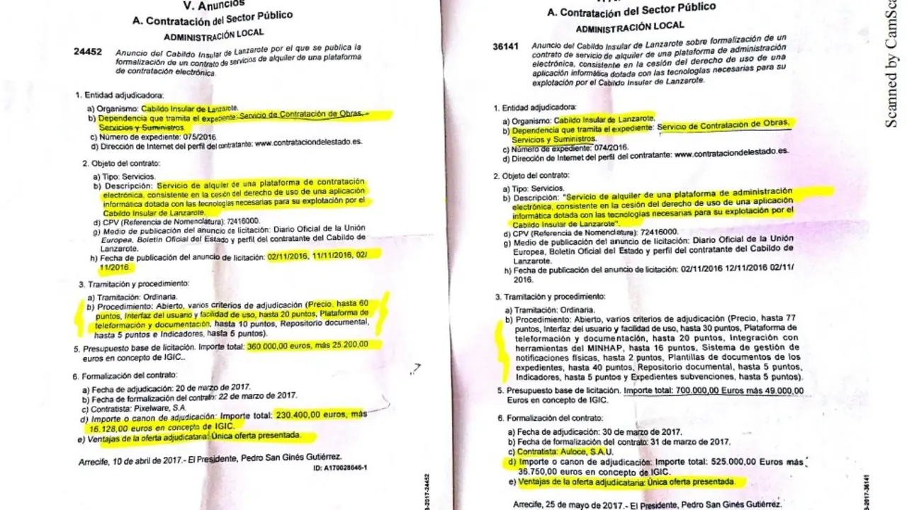 Documentos denunciados por NC