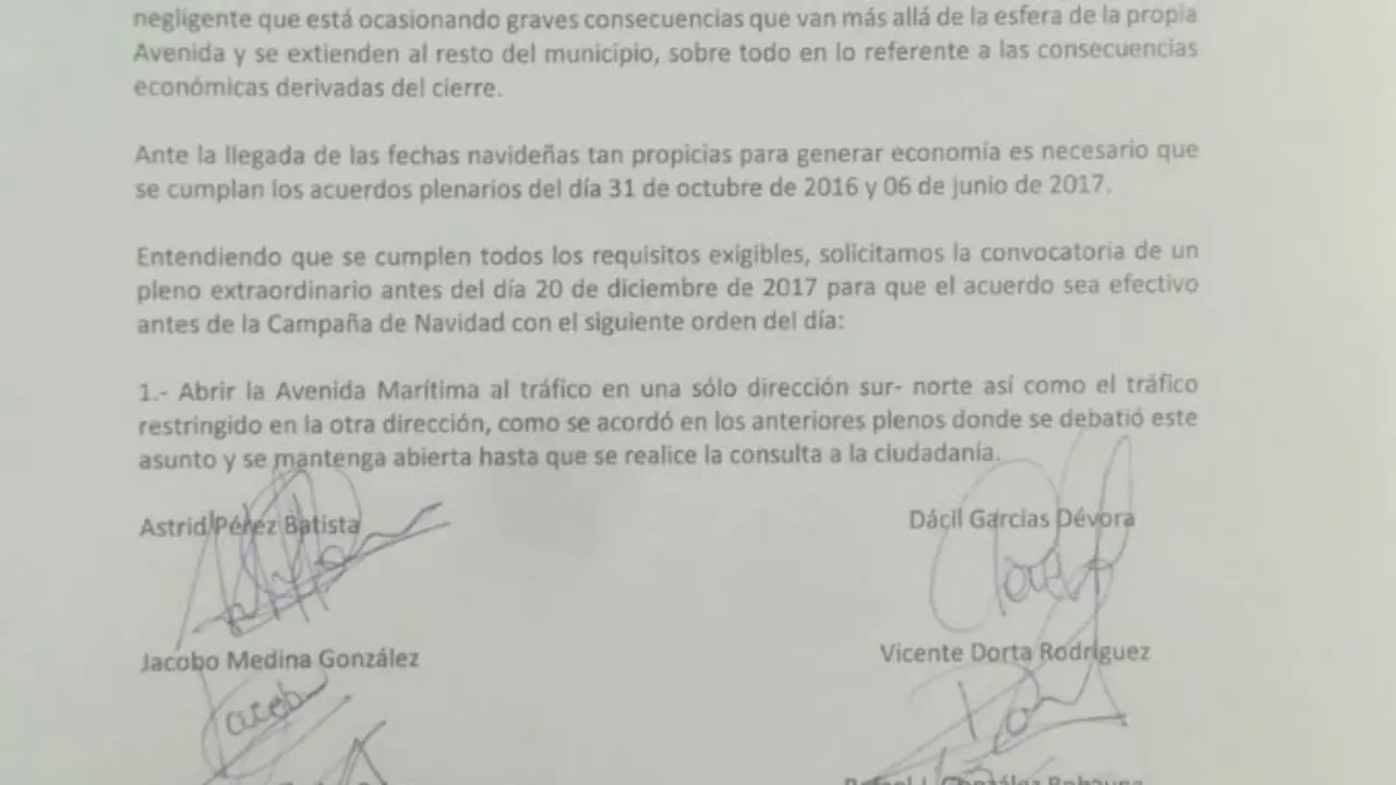 Petici&oacute;n de pleno extraordinario La Avenida