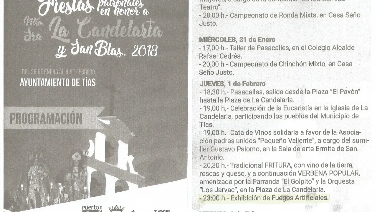 Fiestas Candelaria y San Blas 2018
