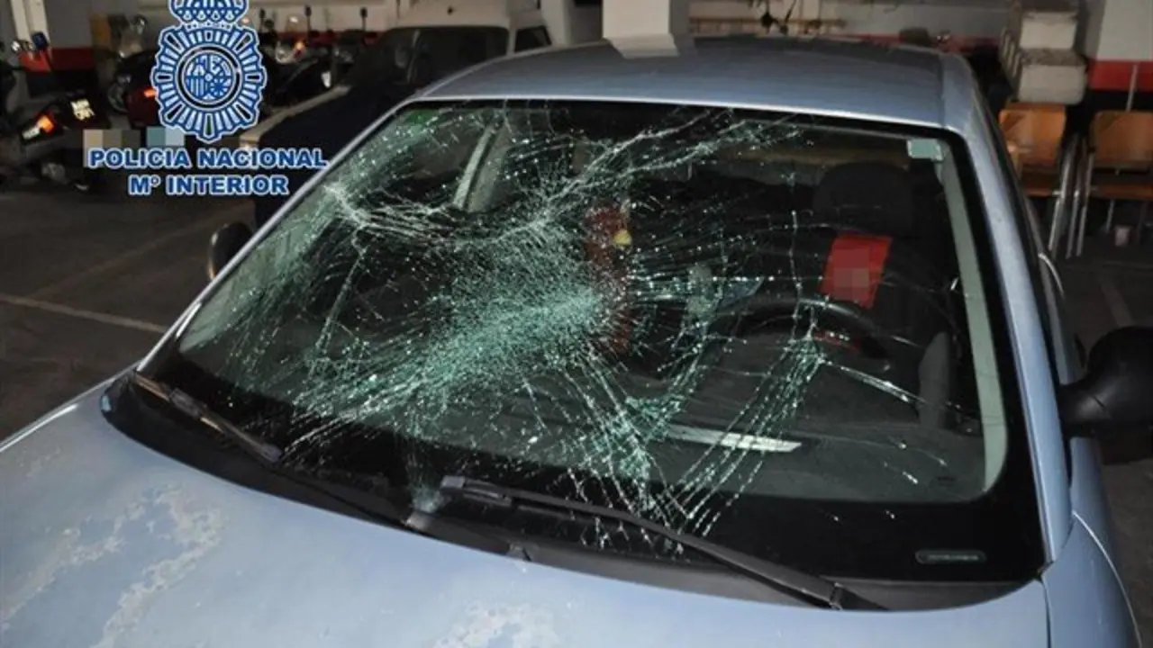 Vehículo con el que fue atropellada la víctima