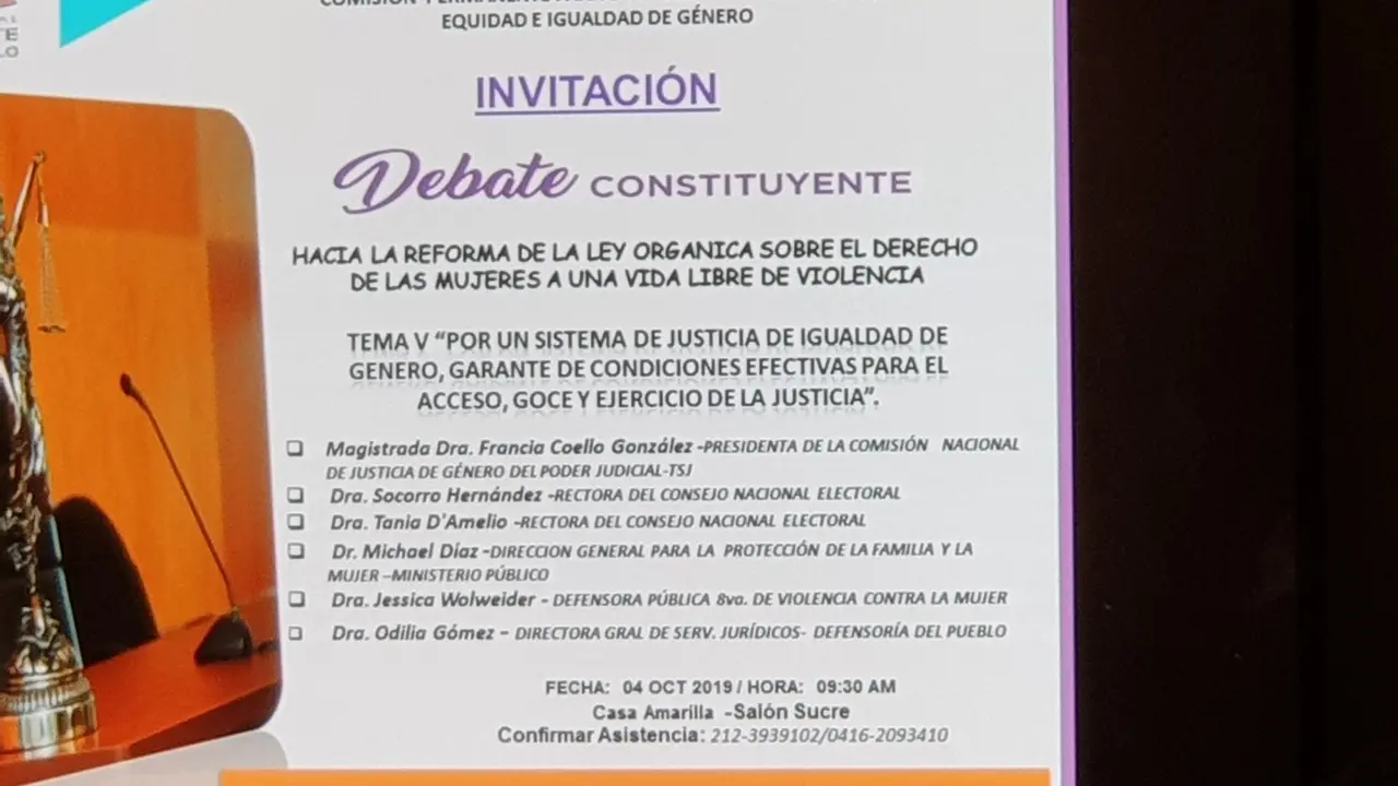 Invitación al debate sobre Violencia de Género en Caracas