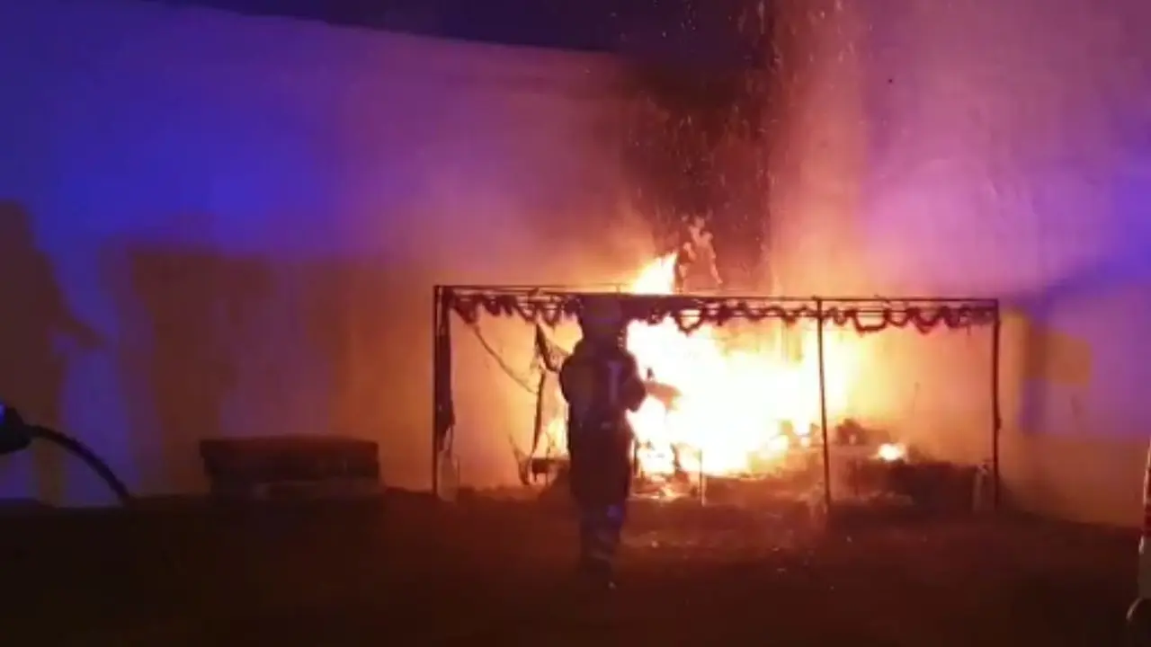 Incendio de un Bel&eacute;n en Arrecife