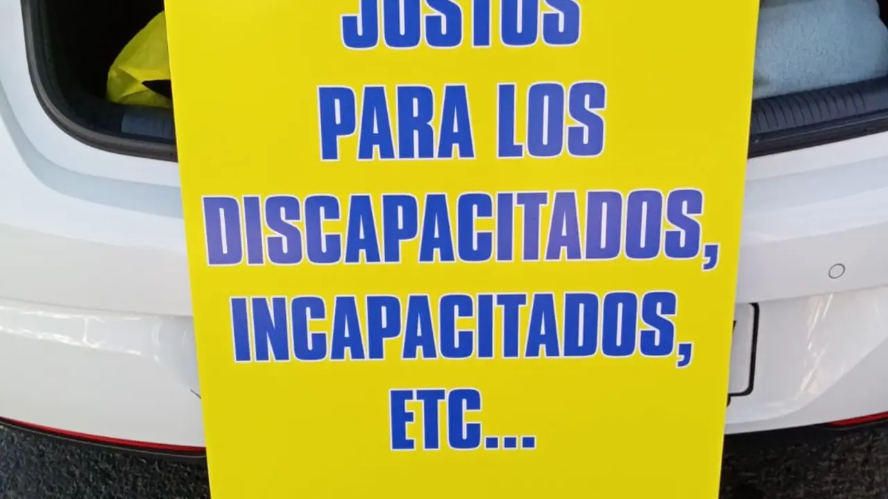 Cartel baremo para discapacitados