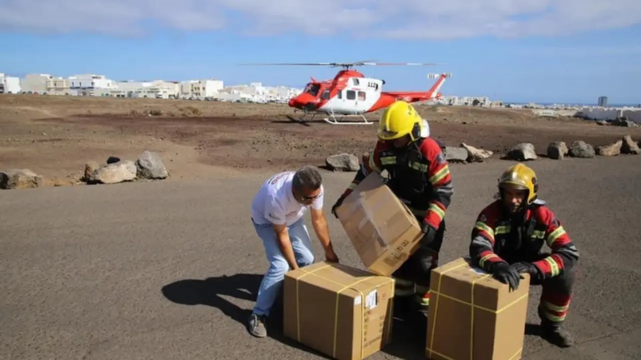 Material sanitario llegado a Lanzarote