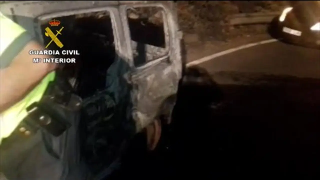 Coche robado y quemado