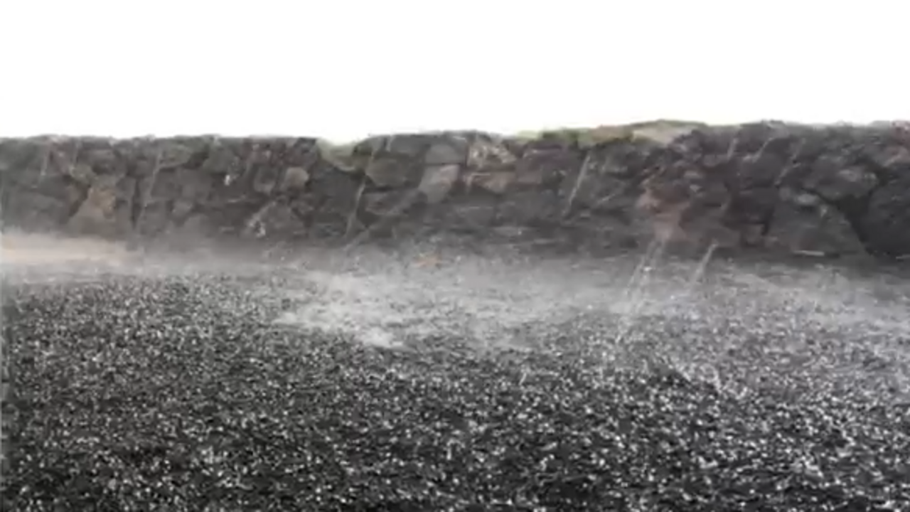 Granizada en Janubio 2