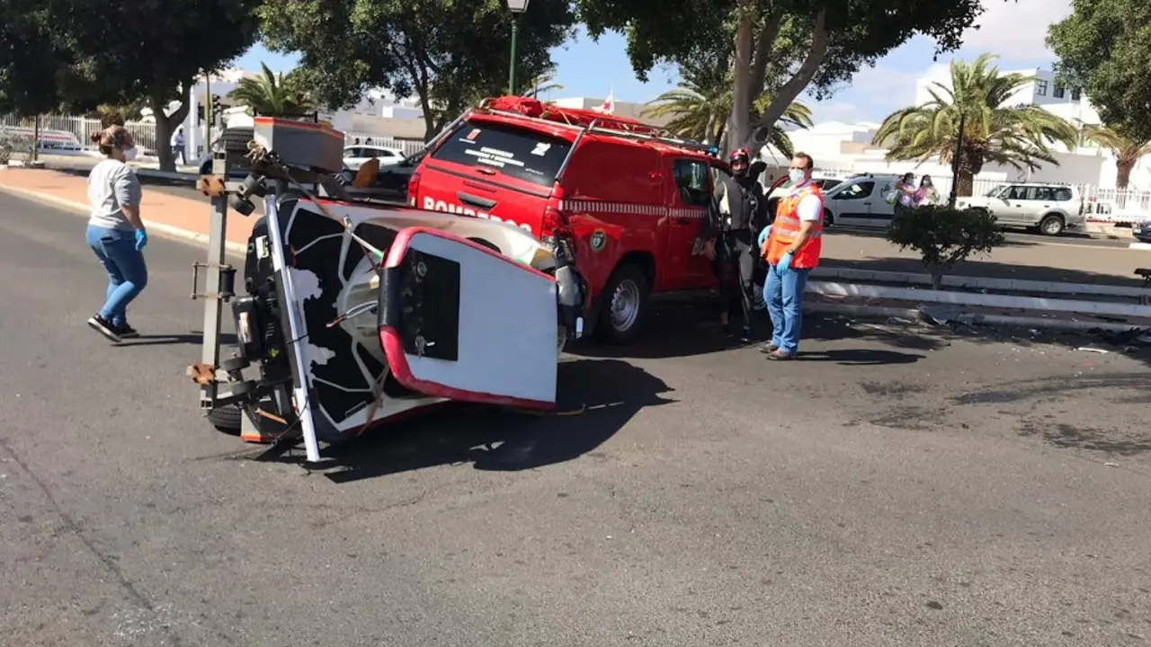 Accidente de un vehículo de bomberos
