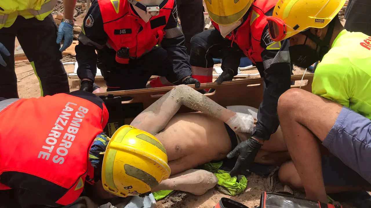 Uno de los heridos tras el desplome