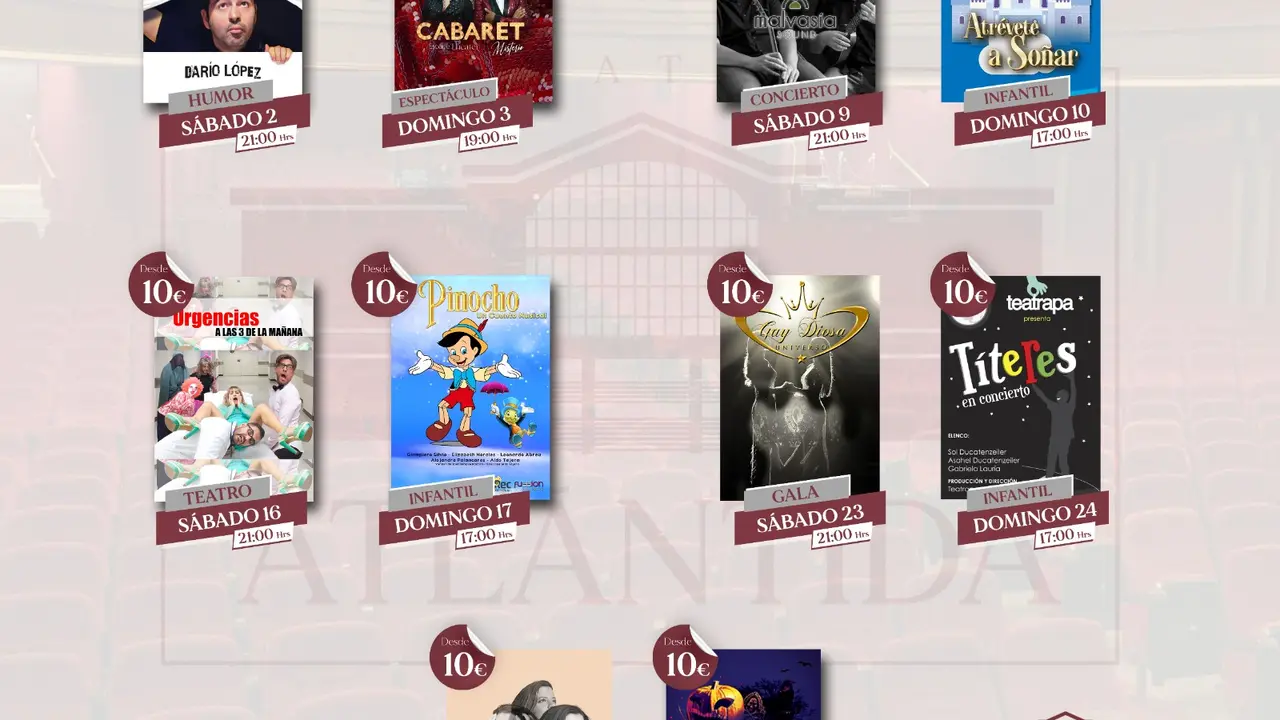 Programaci&oacute;n de Octubre (Teatro Atl&aacute;ntida)