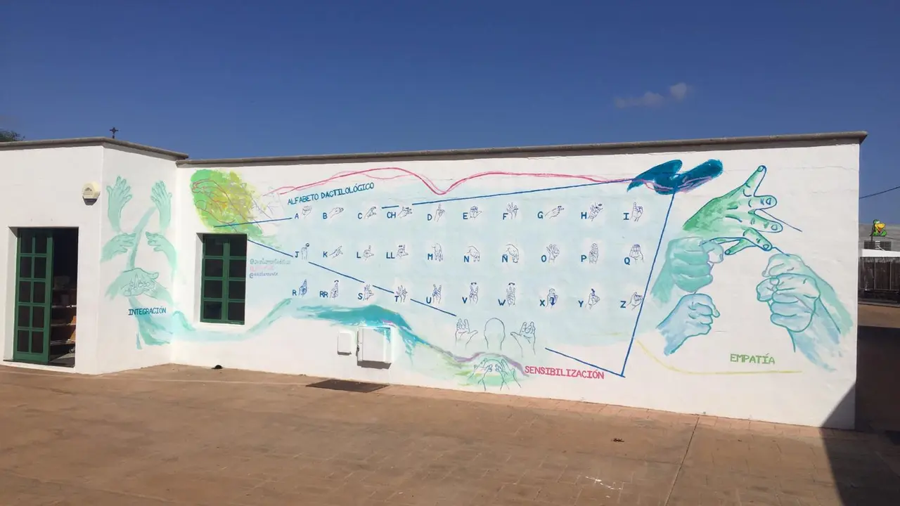 mural lenguaje de signos