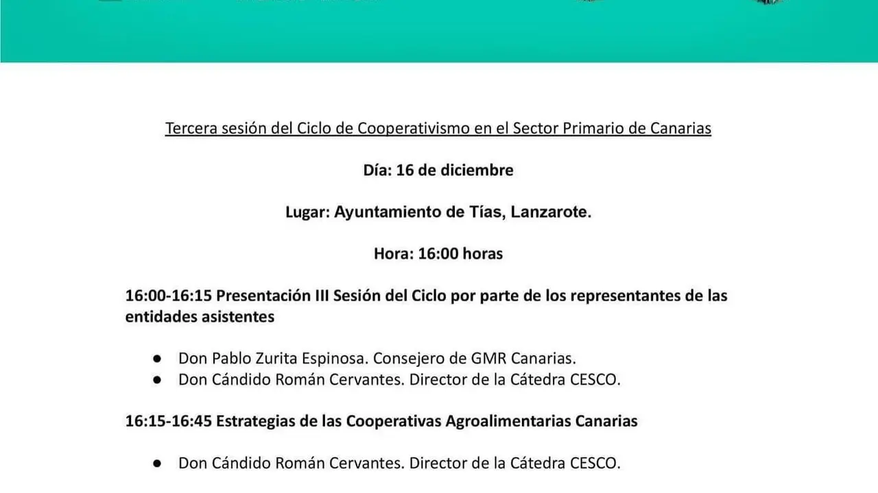 ciclo cooperativismo sector primario en tías