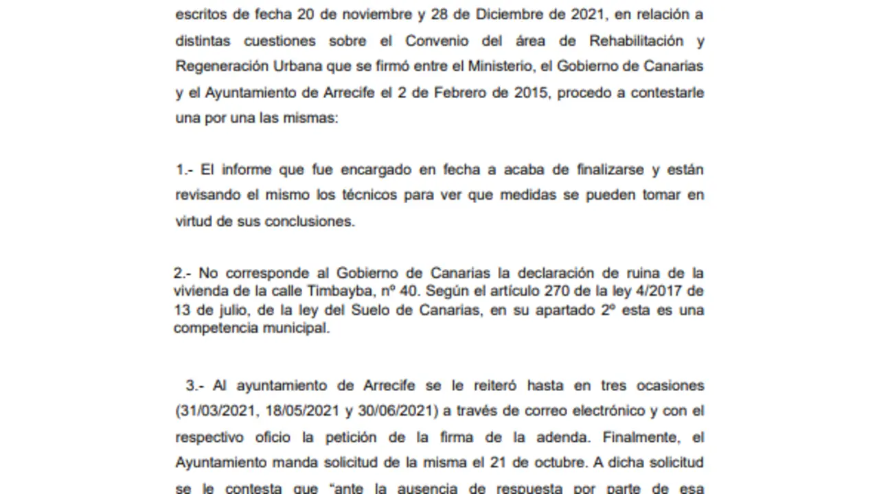 Informe del Gobierno canario