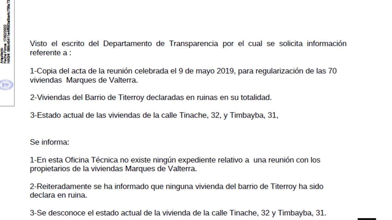 Arrecife no declaró en ruinas las viviendas de Titerroy