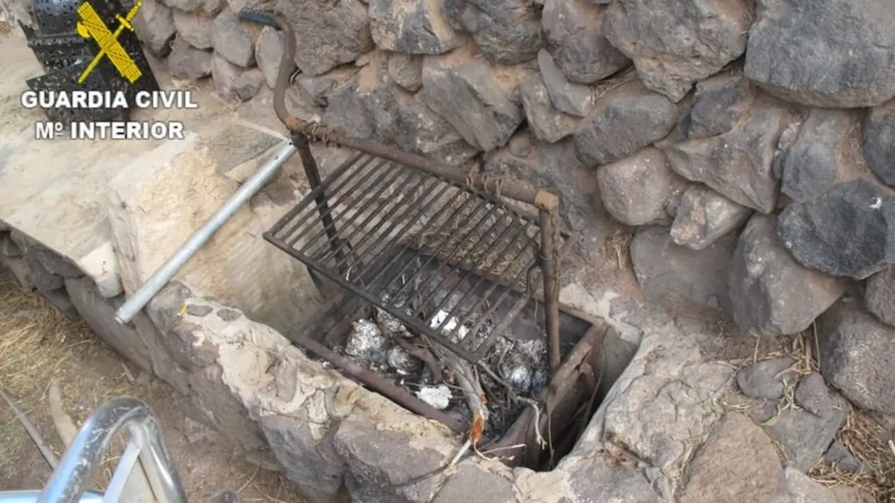Barbacoa desde la que se inició el incendio