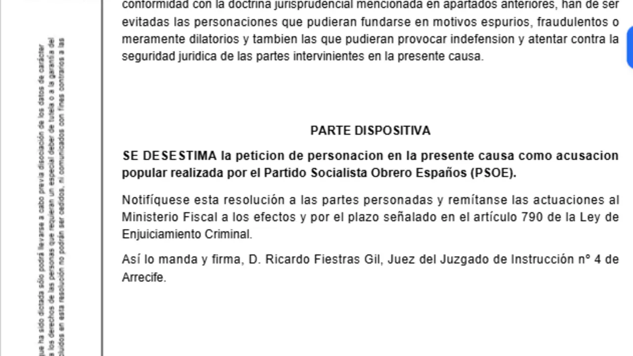 Resoluci&oacute;n judicial