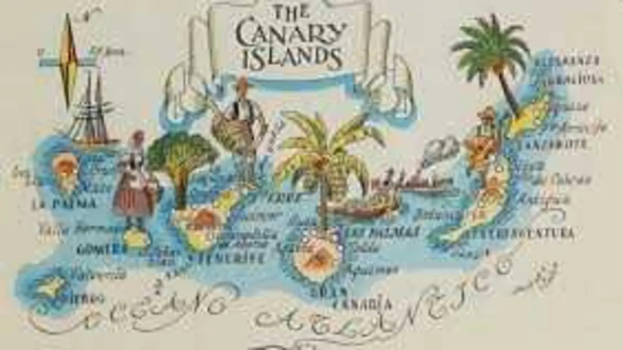 MAPA TURISTICO DE CANARIAS (A&Ntilde;O  1953 )