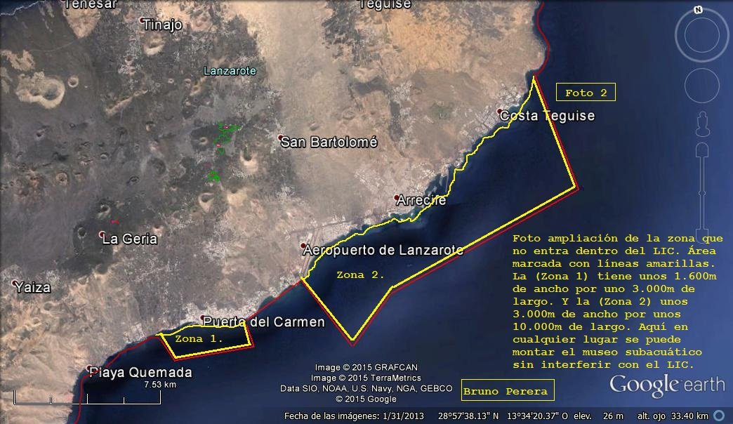 Ampliación de la zona costera fuera del LIC.