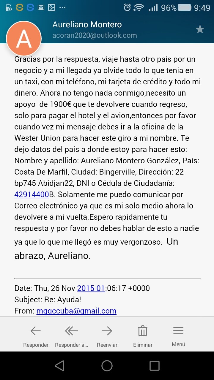 Email fraudulento