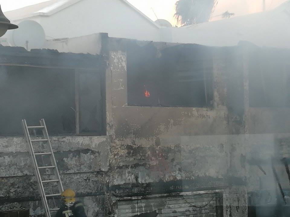 Daños causados por el incendio en Puerto del Carmen