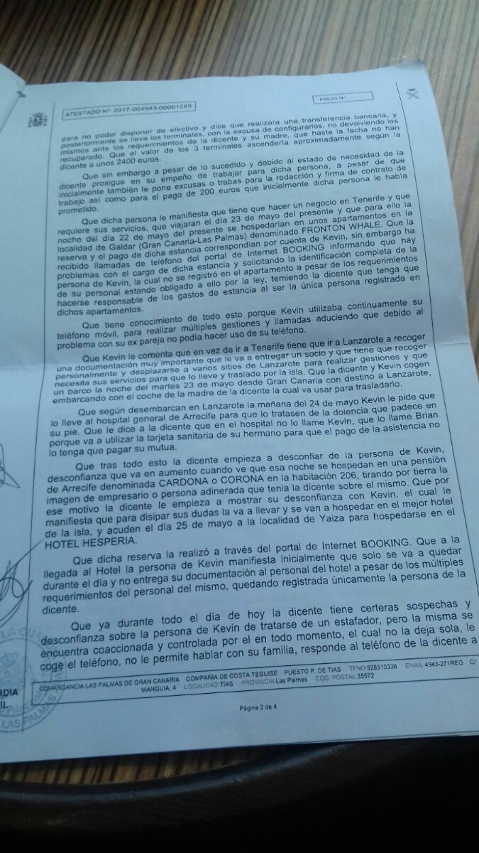 Denuncia por estafa 2