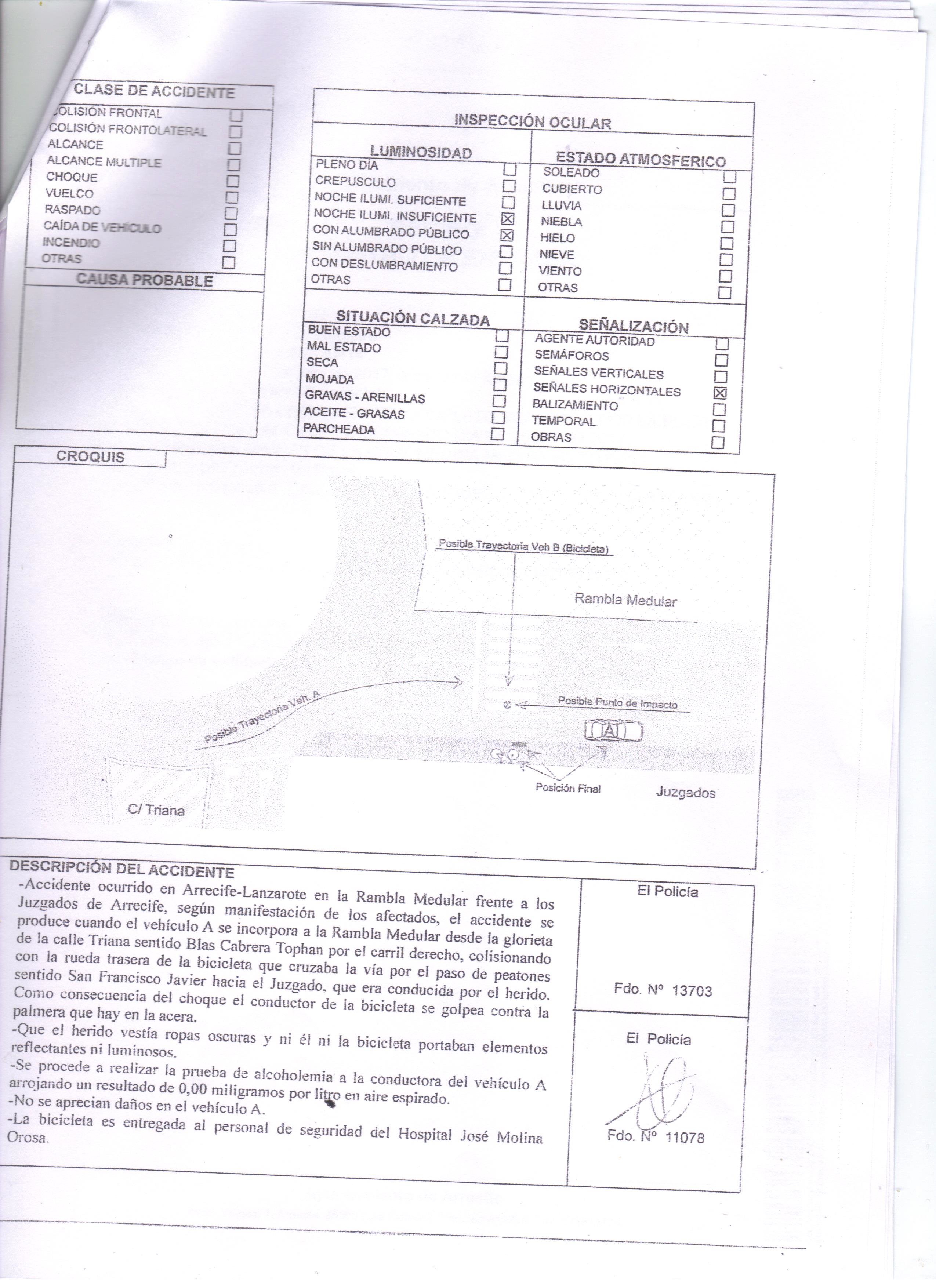 Parte del accidente