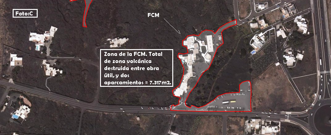 FCM. Total de zona volcánica destruida desde 1977 a 2015.