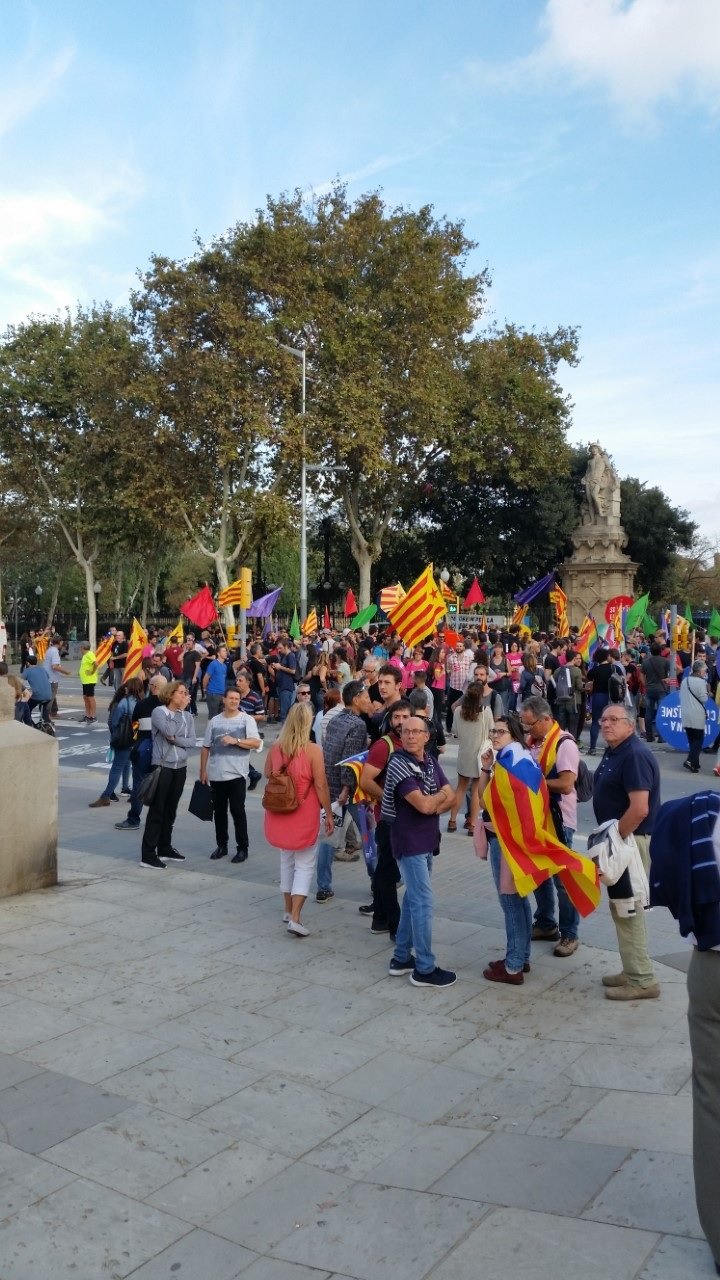 Concentración soberanista en Barcelona
