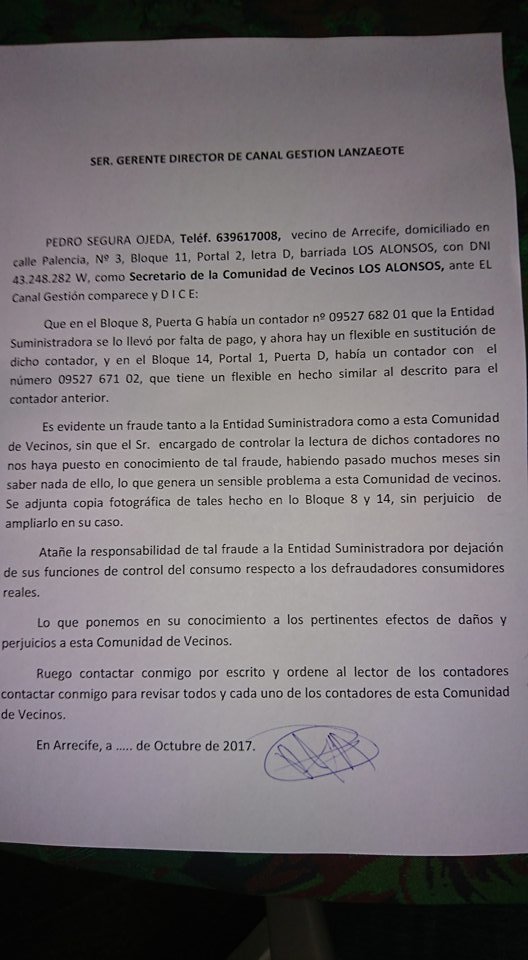 Denuncia en Canal Gestión
