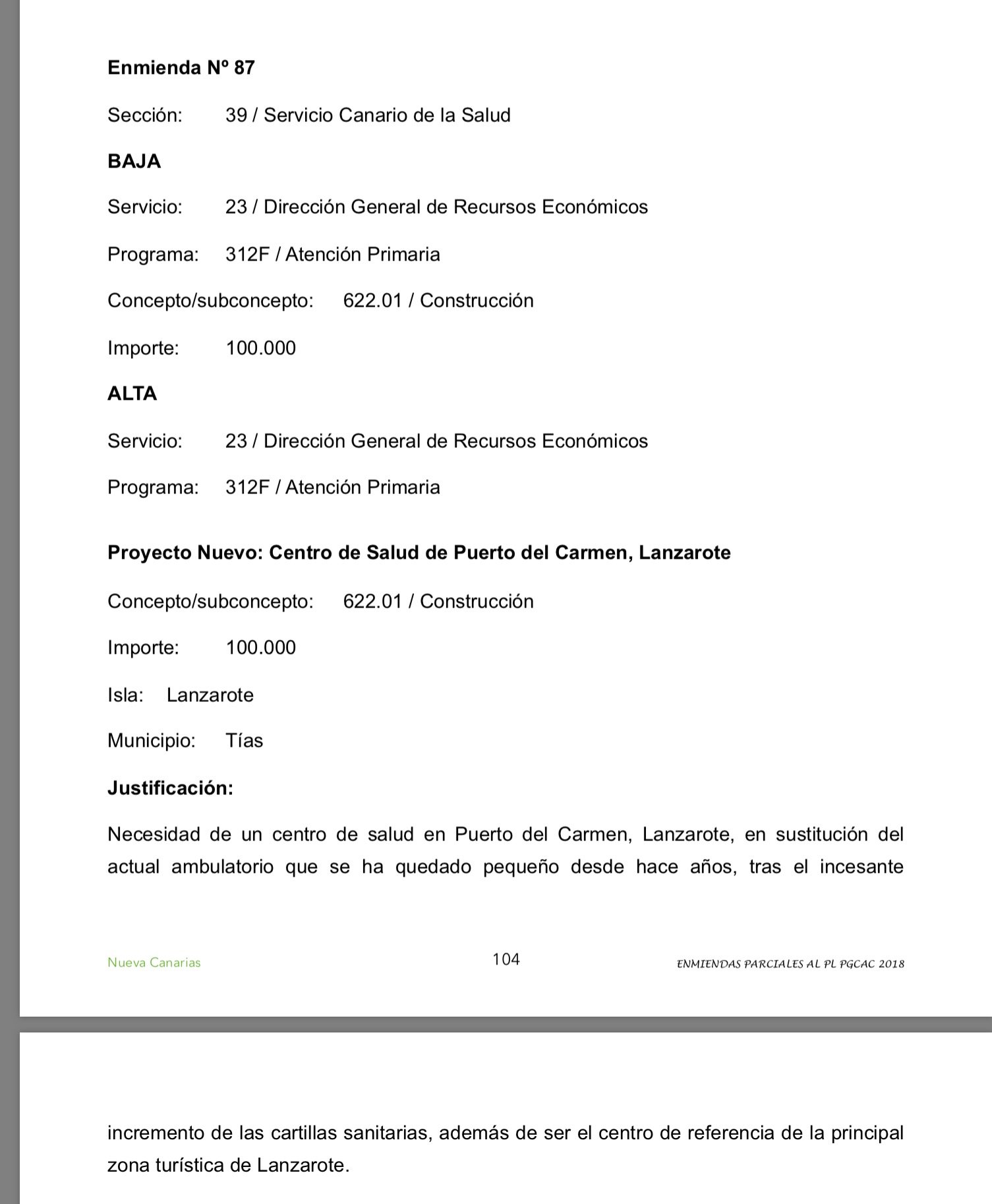 2-Enmienda Proyecto Centro de Salud Pto. del Carmen