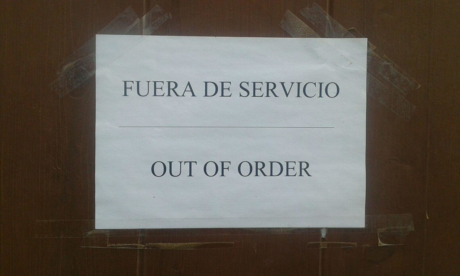 Baño fuera de servicio