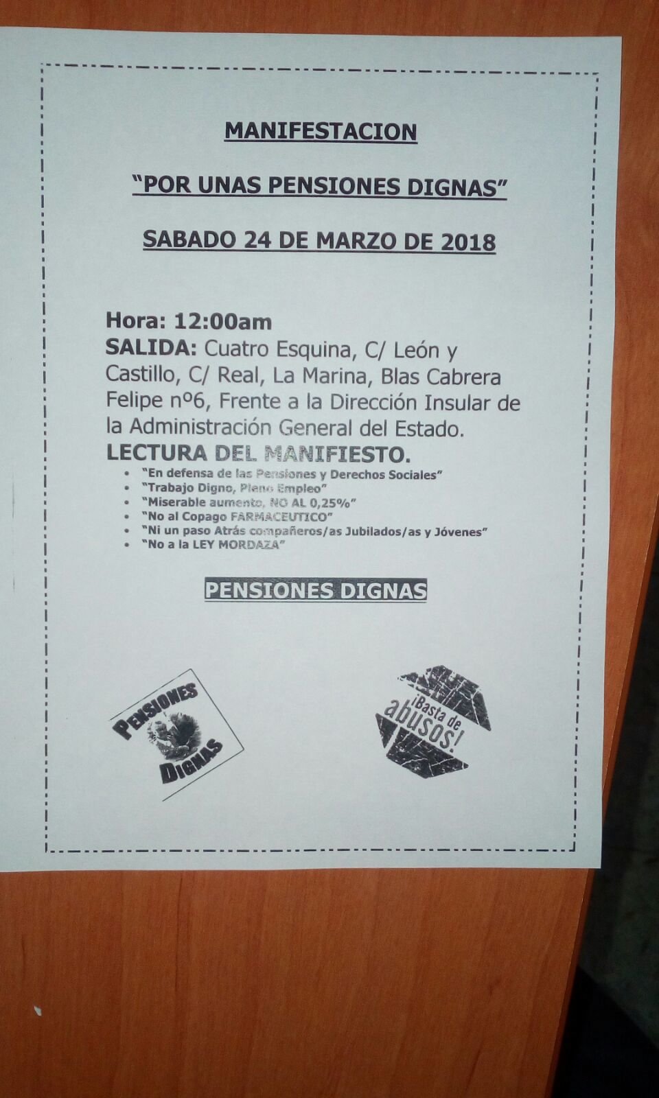 Convocatoria a la manifestación del 24M