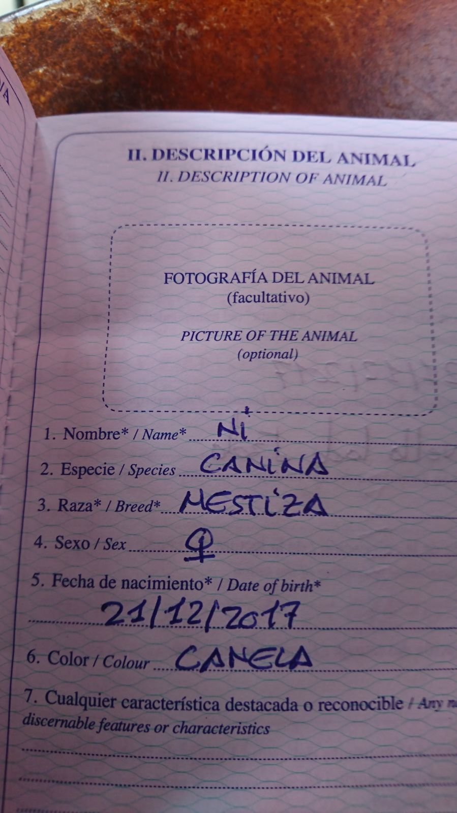 Pasaporte animal