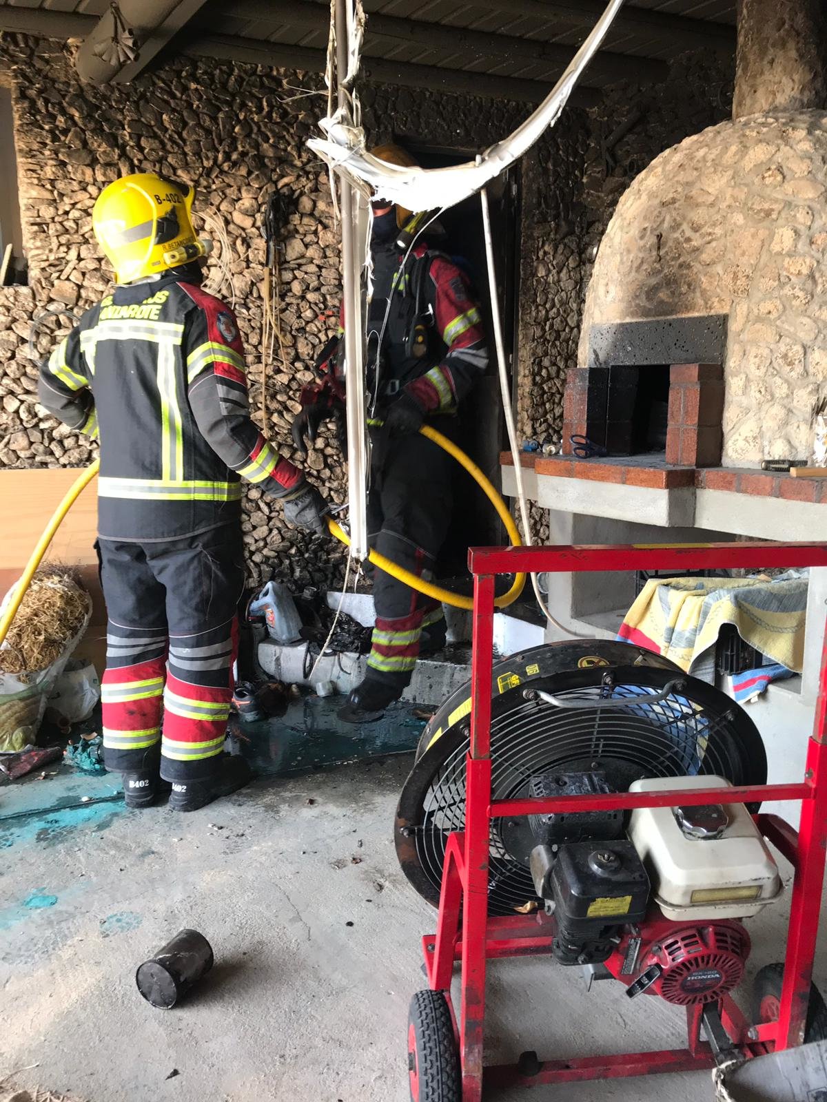 Incendio de un cuarto dn Yaiza