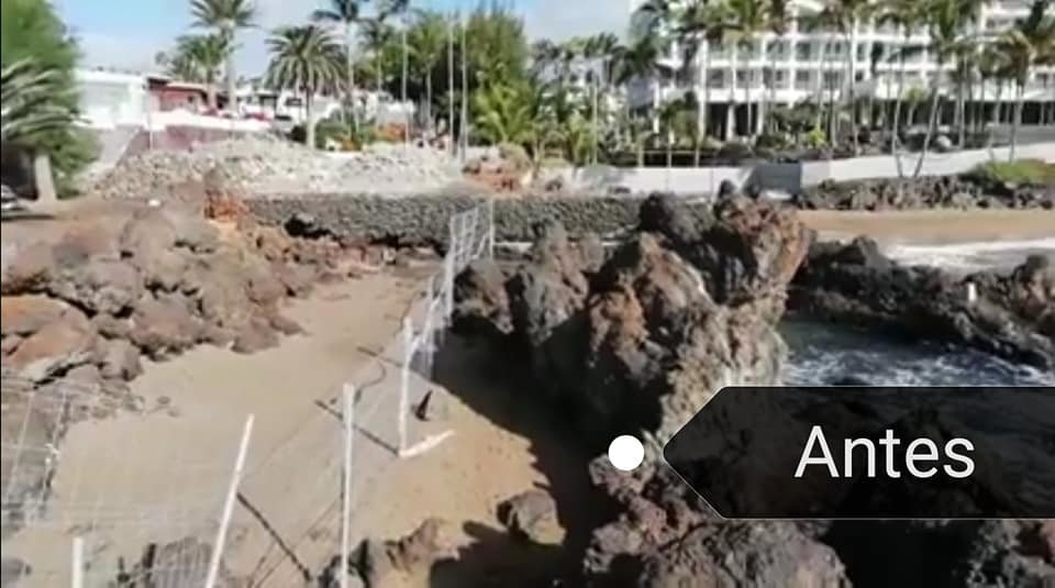 Obras de la pasarela Hotel Fariones 2