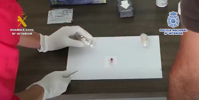 Muestra de la droga aprehendida